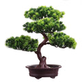 KOET Artificial Bonsai Pine Tree 11Inch Faux Potted Plant Desk Display Fake Tree Pot Ornaments Japanese Cedar Bonsai Plant for Home Office Decoration