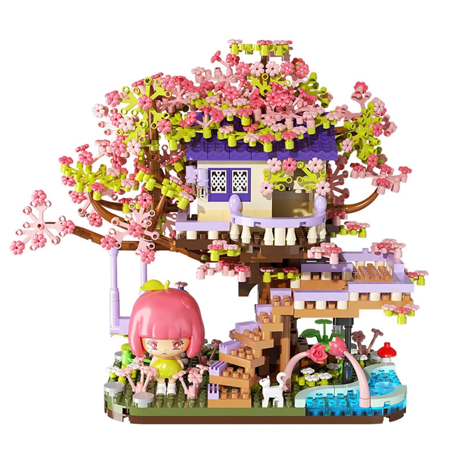 kanglejia Cherry Blossom Bonsai Tree Building Set Tree House Model Sets for Kids Adults 1475 Pcs Mini Micro Bricks Collectible Creative Gift for Teens Girls 8+(655)