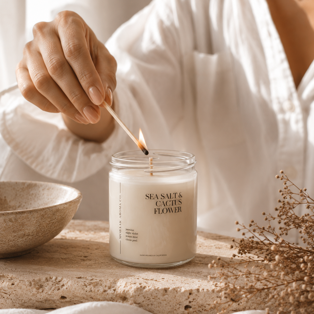 Sea Salt & Cactus Flower Soy Candle | Coastal Home Decor | Hand-Poured