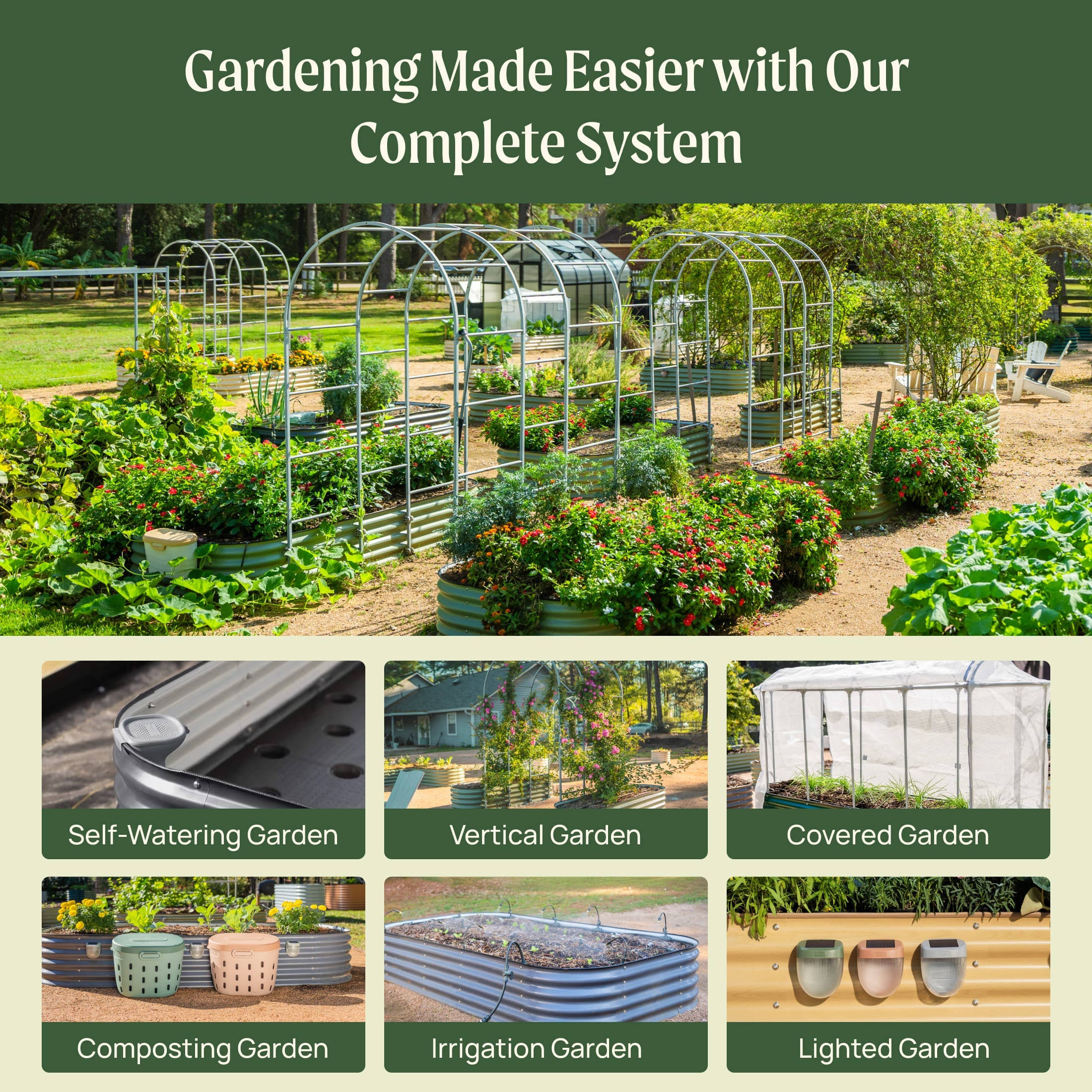 17" Tall Metal Raised Garden Bed Kit | 9-in-1 Modular | 20-Year Durability