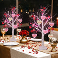 DR.DUDU 2Pcs 24 Inch Valentines Day Birch Tree Lights Artificial Branch Tree Hanging Heart Ornaments Pre-Lit Tabletop Bonsai Tree Light Lighted Branches for Home Wedding Party Table Mantle Decor