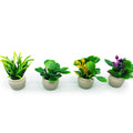 Dollhouse Decoration Plant Pots Miniature Green Potted Miniature Bonsai Model Dollhouse Accessories Decor1 12 Scale Doll House Miniature Plant Model (4 Different Flower Bots)