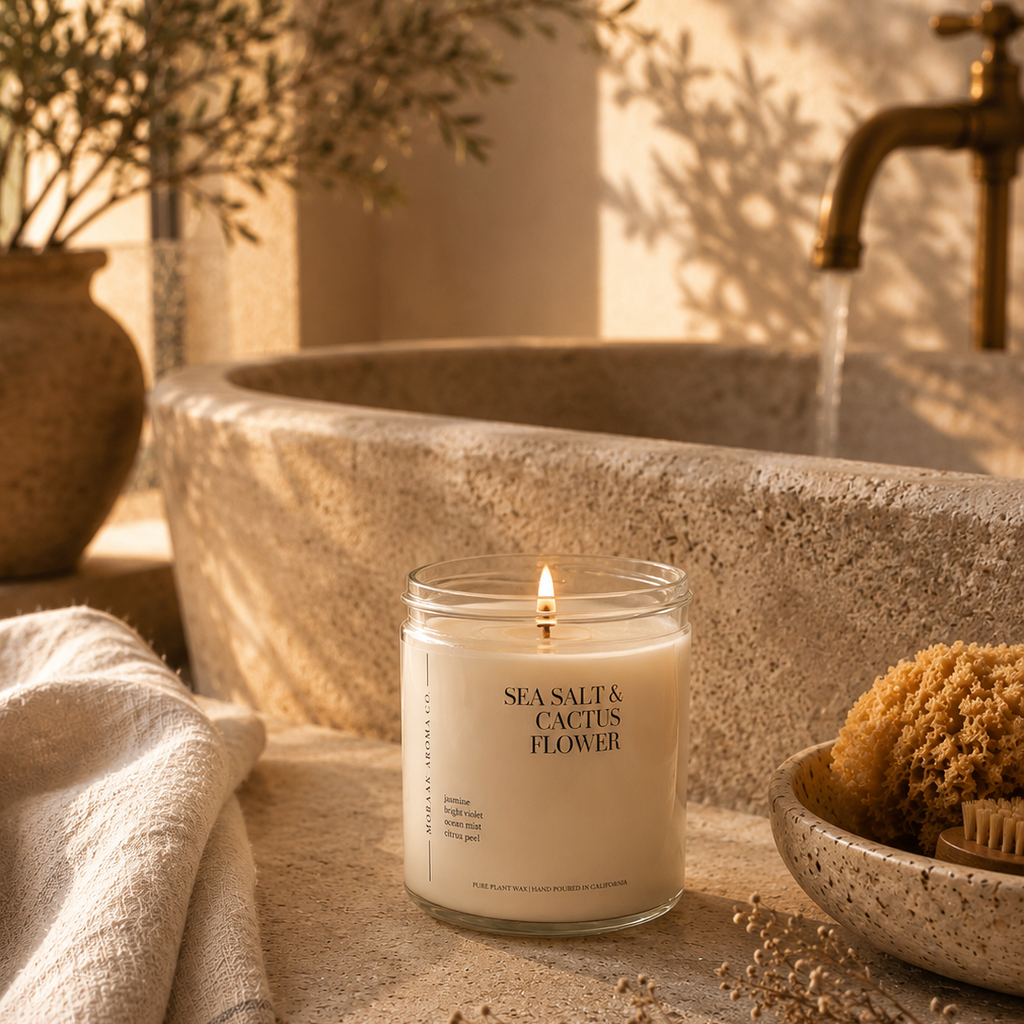 Sea Salt & Cactus Flower Soy Candle | Coastal Home Decor | Hand-Poured